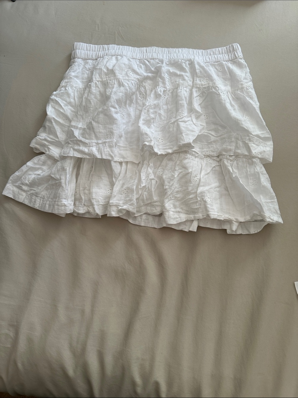Universal Thread White Tiered Eyelet Mini Skirt